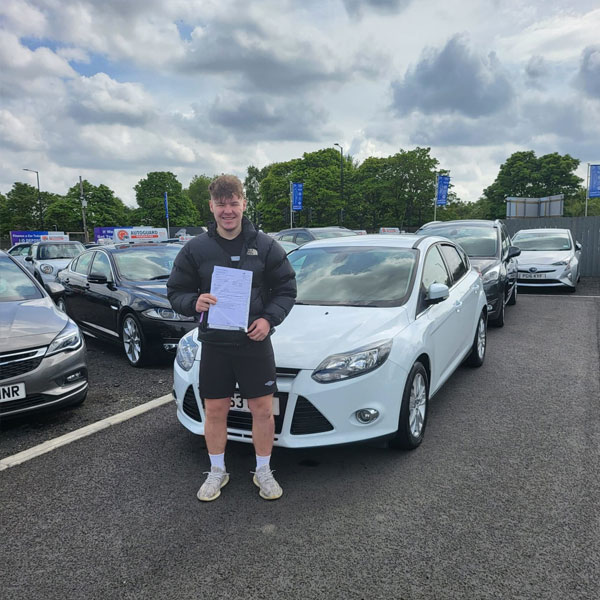 Happy customer by car